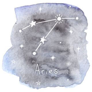 Aries Zodiac Sign Watercolor Constellation Sticker
