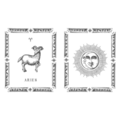 Aries Zodiac Symbol In Frame Sticker