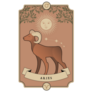 Aries Zodiac Vintage Card Poster Sticker
