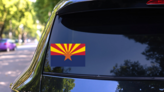 Arizona Az State Flag Sticker on a Rear Car Window (New) example