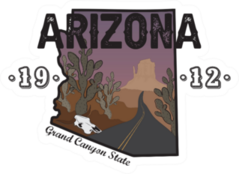 Arizona Desert Illustration Grand Canyon State 1912 Sticker