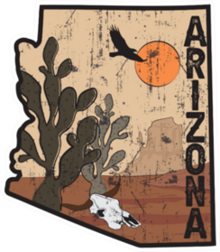 Arizona Desert Illustration Print Sticker