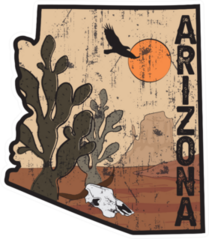 Arizona Desert Illustration Print Sticker