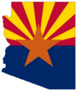 Arizona Map With The Flag Inside Sticker