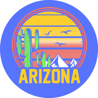 Arizona Mountain, Bright Illustration Sticker