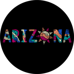 Arizona. Multicolor Doodle Sticker