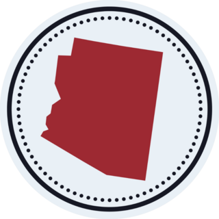 Arizona Round Stamp State Map Sticker
