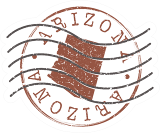 Arizona Stamp Postal Map Silhouette Seal Sticker