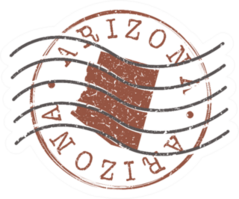 Arizona Stamp Postal Map Silhouette Seal Sticker