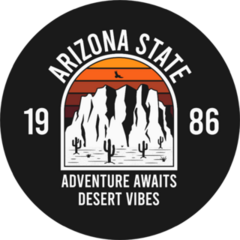 Arizona State 1986 Adventure Awaits Desert Vibes Sticker
