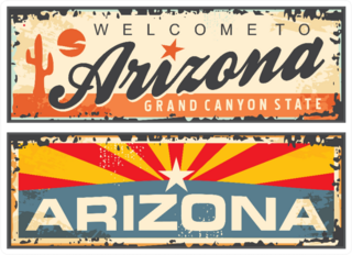 Arizona State Retro Designs Welcome To Arizona Sticker