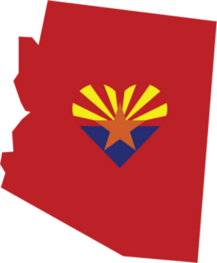 Arizona State with Heart Flag Sticker