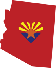Arizona State with Heart Flag Sticker