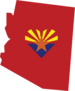 Arizona State with Heart Flag Sticker