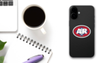 Arkansas Ar State Flag Oval Sticker on a Phone (New) example
