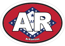 Arkansas Ar State Flag Oval Sticker