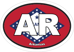 Arkansas Ar State Flag Oval Sticker