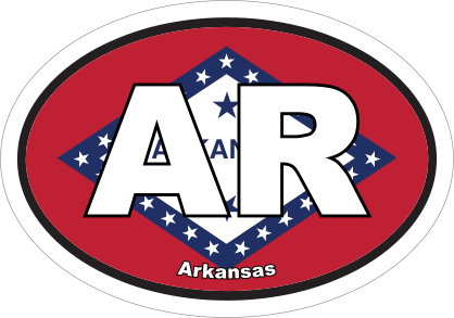 Arkansas Ar State Flag Oval Sticker