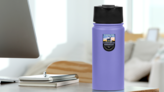 Arkansas Banner Sticker on a Water Bottle (New) example
