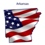 Arkansas Full Of American Flag Waving In The Wind Sticker