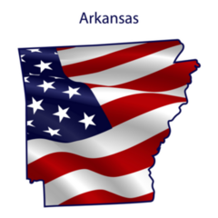 Arkansas Full Of American Flag Waving In The Wind Sticker