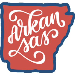 Arkansas Outline Calligraphy Illustration Sticker