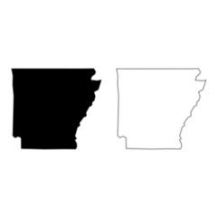 Arkansas State Maps Black And White Sticker
