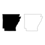 Arkansas State Maps Black And White Sticker