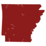 Arkansas State Usa Outline Map Red Sticker