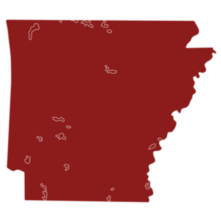 Arkansas State Usa Outline Map Red Sticker
