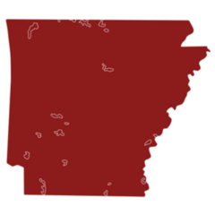 Arkansas State Usa Outline Map Red Sticker