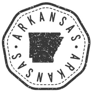 Arkansas, Usa Map Stamp Retro Sticker
