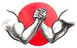 Arm Wrestling Illustration Sticker