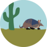 Armadillo Digital Illustration Drawing Vintage Sticker