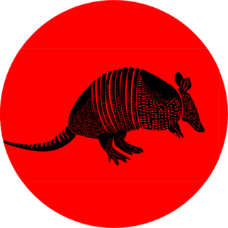 Armadillo Illustration On Red Sticker