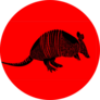 Armadillo Illustration On Red Sticker