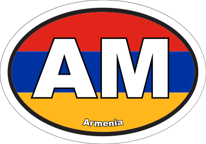 Armenia Am Flag Oval Sticker