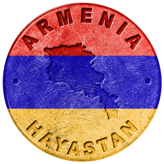 Armenia Flag Button Sticker