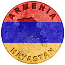 Armenia Flag Button Sticker