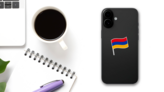 Armenia Flag Cartoon Sticker on a Phone (New) example