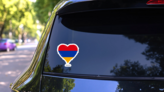 Armenia Flag Heart Text Sticker on a Rear Car Window (New) example