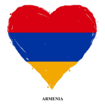 Armenia Flag Heart Text Sticker