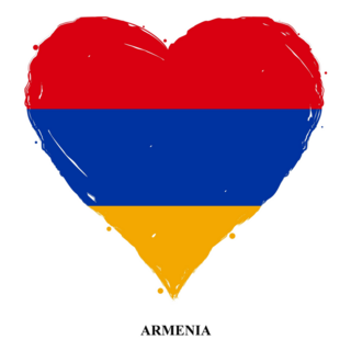 Armenia Flag Heart Text Sticker