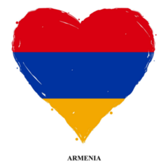 Armenia Flag Heart Text Sticker
