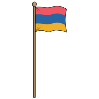 Armenia Flag Pole Sticker