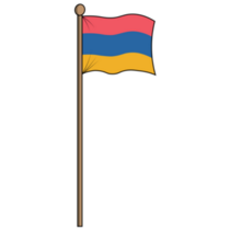 Armenia Flag Pole Sticker