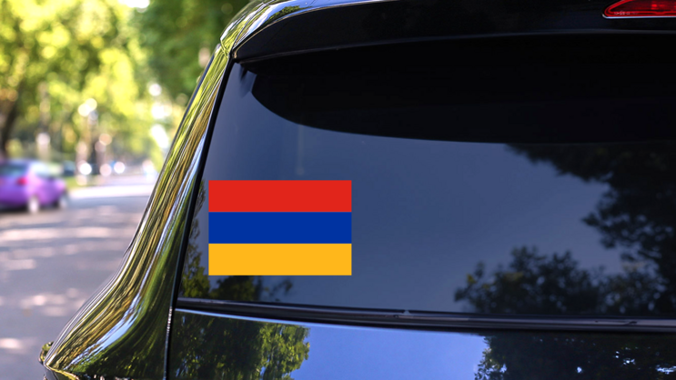 Armenia Flag Sticker on a Rear Car Window (New) example