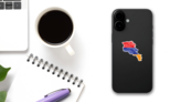 Armenia Map Flag Sticker on a Phone (New) example