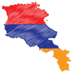 Armenia Map Flag Sticker
