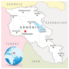 Armenia Map National Borders Sticker